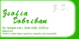 zsofia dobriban business card