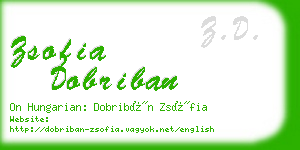 zsofia dobriban business card